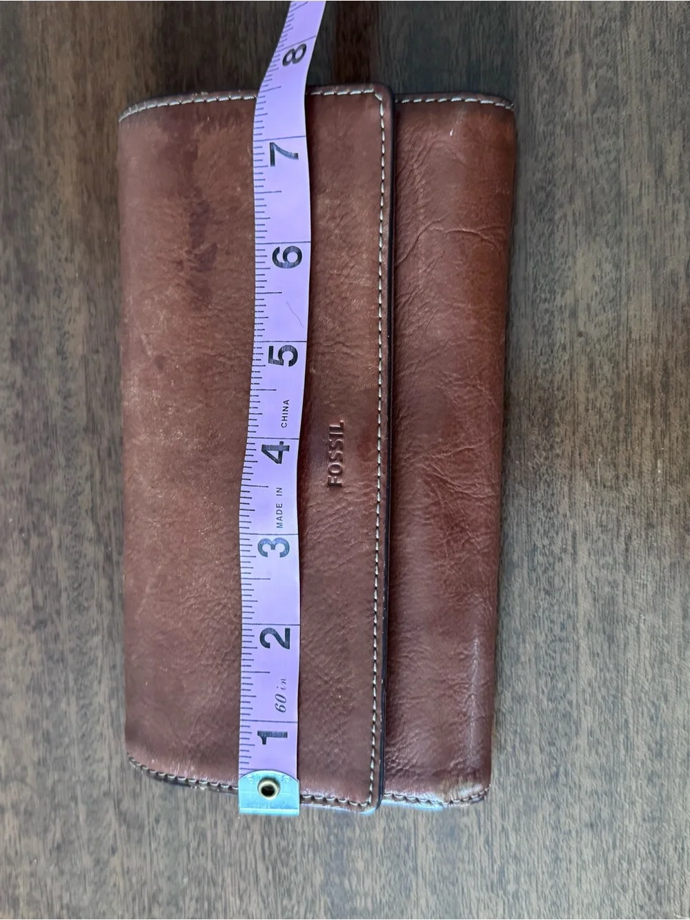 Fossil Brown Leather Fold Wallet